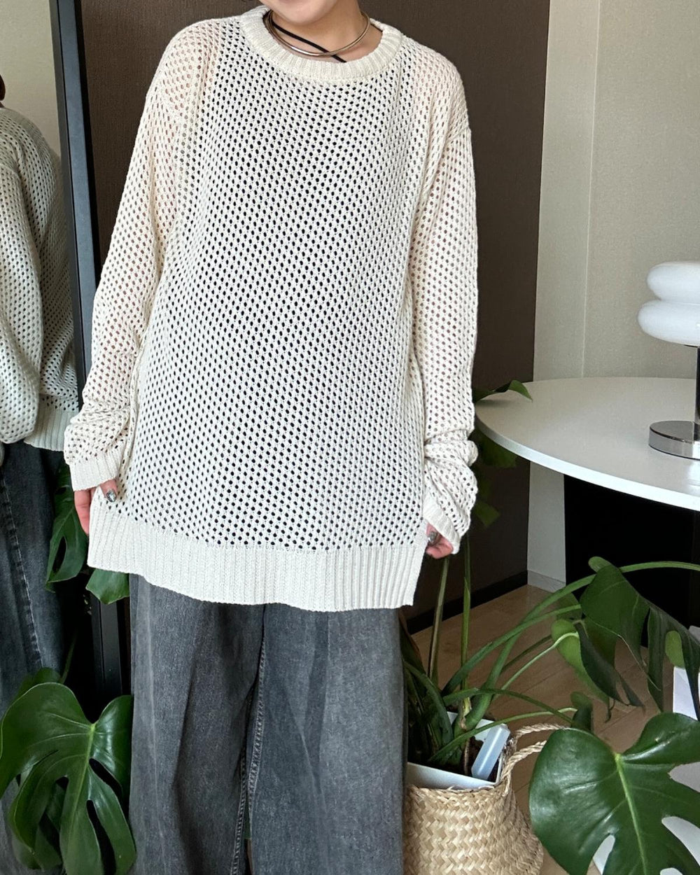 メッシュカットソー