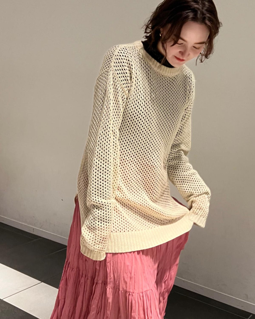 メッシュカットソー