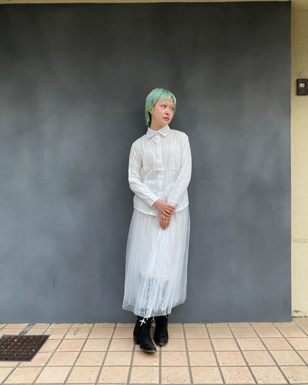 チュールロングスカート