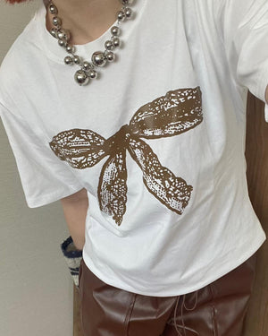 リボンプリントT