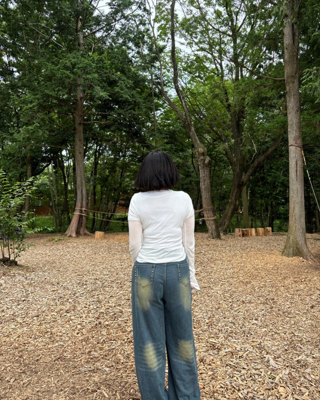 リボンデザインニット
