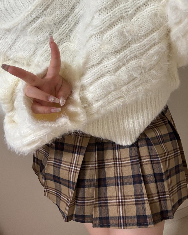 プリーツチェックミニスカート