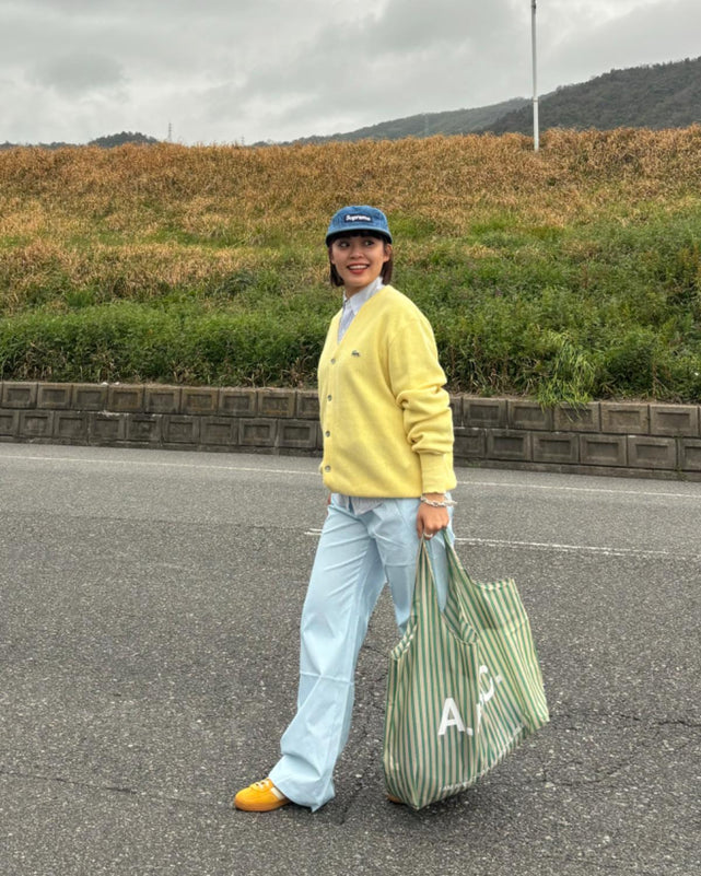 ストライプイージーロングパンツ
