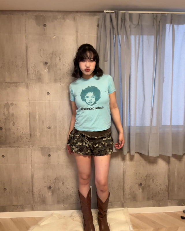 迷彩フリルミニスカート