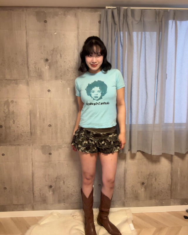 迷彩フリルミニスカート