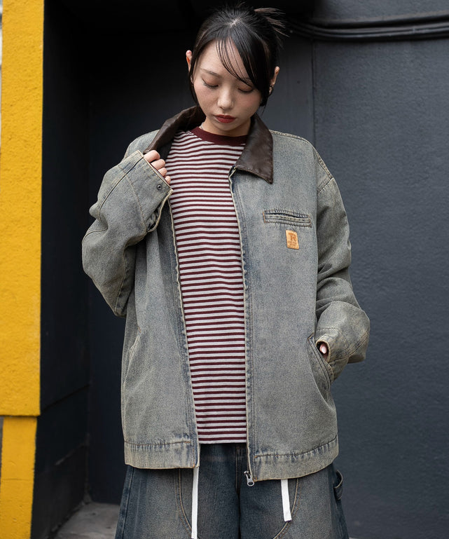 デニム淡加工　モデル：159cm L着用