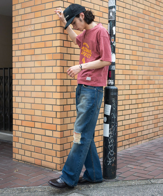 デニム中濃加工 モデル：182cm L着用