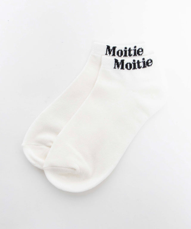 Moitieロゴショートソックス(23-25cm)/ホワイト