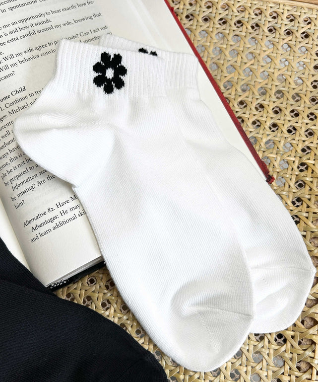 フラワーショートソックス(23-25cm)/柄1