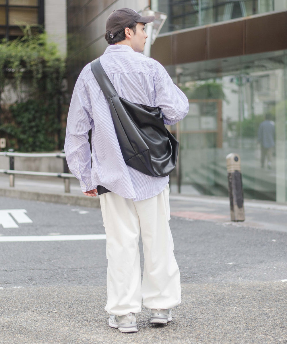 パープル系ストライプ　モデル：175cm 　L着用